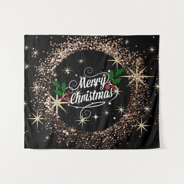 Frohe Weihnachtsgestaltung, Wandteppich (Vorderseite (Horizontal))