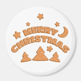 Frohe Weihnachtsgingerbäckerei Schriftart Magnet