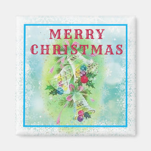 Frohe Weihnachtsglocken Retro 2 Zoll Magnet