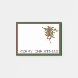 Frohe Weihnachtsglocken und Holly Post-It-Notes Post-it Klebezettel