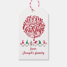 Frohe Weihnachtsgnome Geschenkanhänger