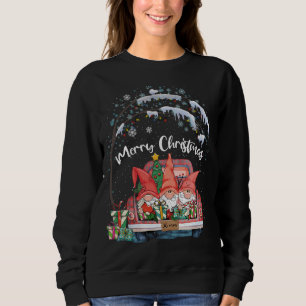 Frohe Weihnachtsgnomen Red Truck Snow Xmas Tree Pa Sweatshirt