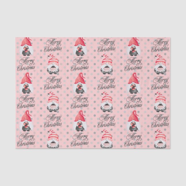Frohe Weihnachtsgnomen und Dots-Gewebe Papier (Vorderseite)