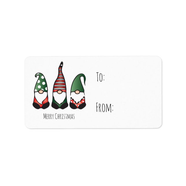 Frohe Weihnachtsgnomes Adressaufkleber (Vorne)