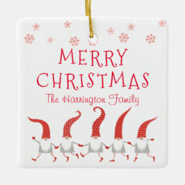 Frohe Weihnachtsgnomes Familienname Keramikornament