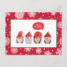 Frohe Weihnachtsgnomes Feiertagspostkarte