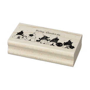 Frohe Weihnachtsgnomes Gummistempel
