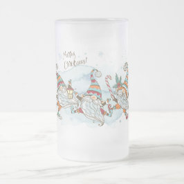 Frohe Weihnachtsgnomes Mattierte Glass Bierblüte T Mattglas Bierglas