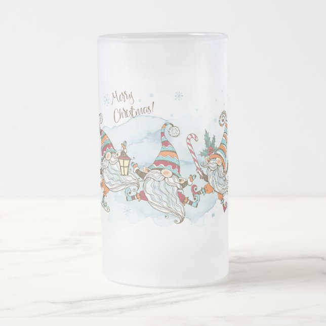 Frohe Weihnachtsgnomes Mattierte Glass Bierblüte T Mattglas Bierglas (Mittel)