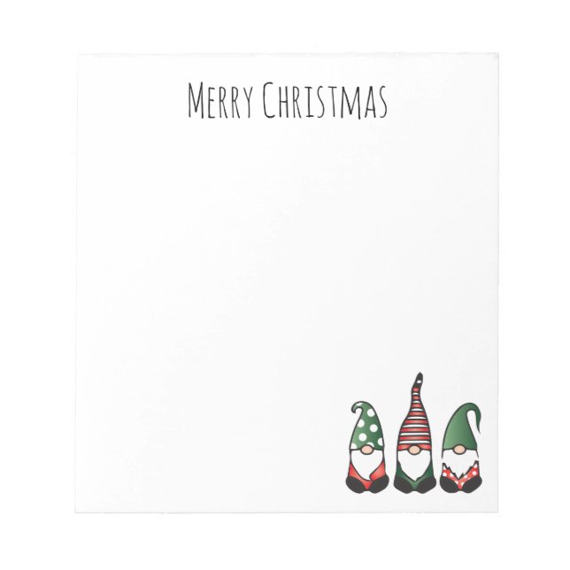 Frohe Weihnachtsgnomes Notizblock (Vorderseite)