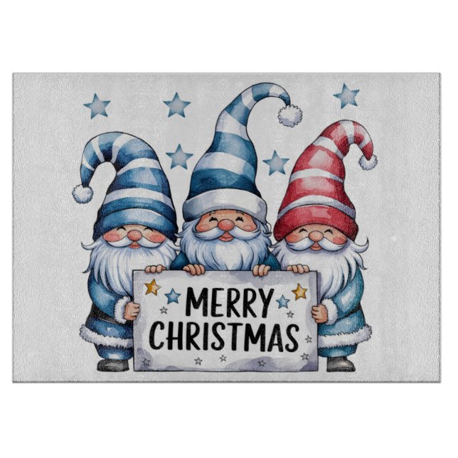 Frohe Weihnachtsgnomes Schneidebrett (Vorderseite)