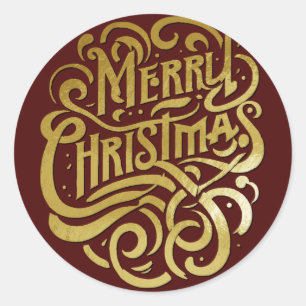 Frohe Weihnachtsgolden für jede Farbe Runder Aufkleber