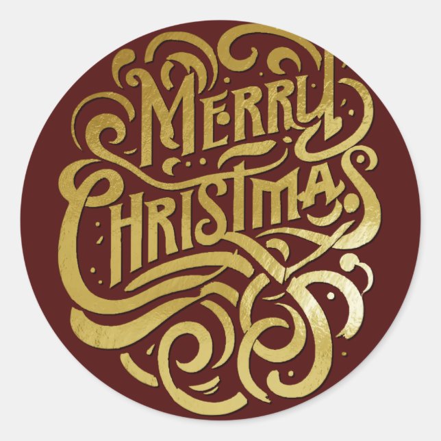 Frohe Weihnachtsgolden für jede Farbe Runder Aufkleber (Vorderseite)