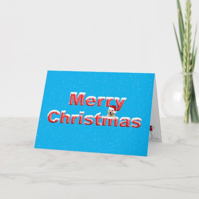 Frohe Weihnachtsgolden Retriever Feiertagskarte (Vorderseite)