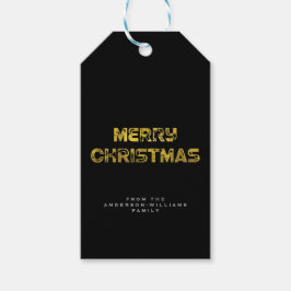 Frohe Weihnachtsgoldenwirkung mit personalisiertem Geschenkanhänger