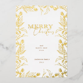 Frohe Weihnachtsgoldkalligraphie-Foto Folieneinladung