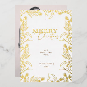 Frohe Weihnachtsgoldkalligraphie-Foto Folieneinladung