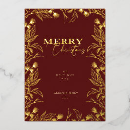 Frohe Weihnachtsgoldkalligraphie-Foto Folieneinladung