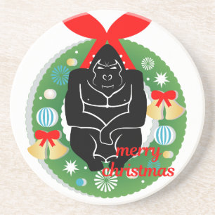 Frohe Weihnachtsgorilla Getränkeuntersetzer