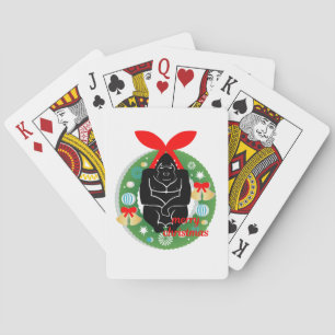 Frohe Weihnachtsgorilla Spielkarten