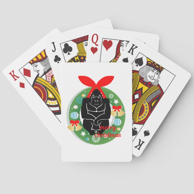 Frohe Weihnachtsgorilla Spielkarten (Rückseite)