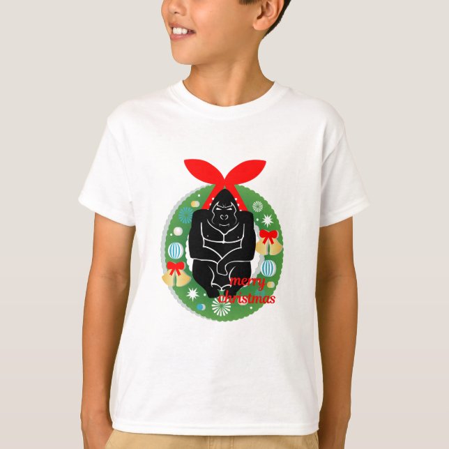 Frohe Weihnachtsgorilla T-Shirt (Vorderseite)