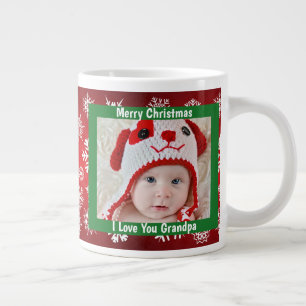 Frohe Weihnachtsgroßvater, Rot & Weiß, maßgeschnei Jumbo-Tasse