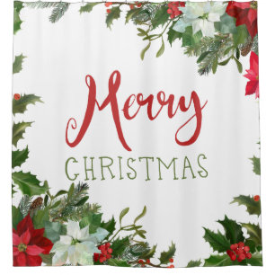 Frohe Weihnachtsgrün Duschvorhang