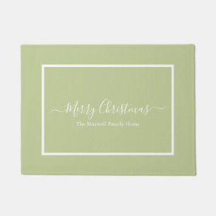 Frohe Weihnachtsgrün Familienname Doormat Fußmatte