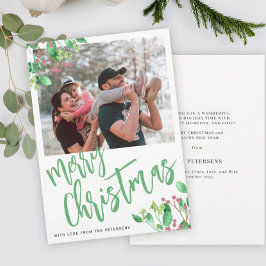 Frohe Weihnachtsgrün Foto Feiertagskarte