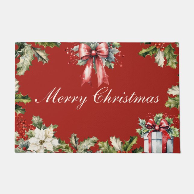 Frohe Weihnachtsgrün  Fußmatte (Vorderseite)