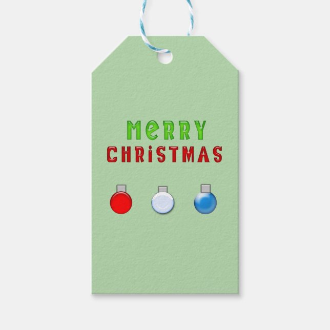 Frohe Weihnachtsgrün Geschenkanhänger (Vorderseite)