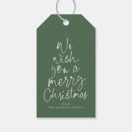 Frohe Weihnachtsgrün Hahnentrittmuster personalisi Geschenkanhänger