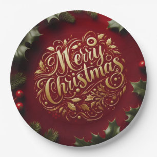 Frohe Weihnachtsgrün Pappteller
