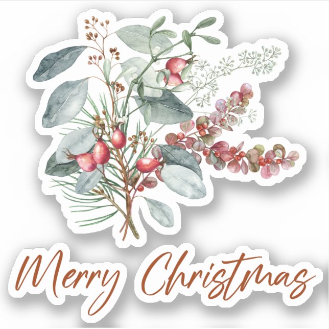 Frohe Weihnachtsgrün Rot Grün Aufkleber (Vorderseite)