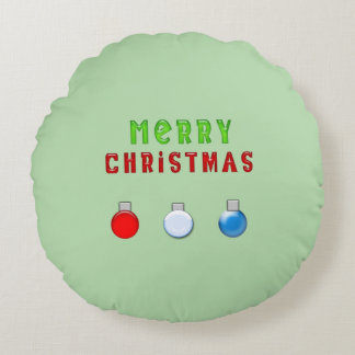 Frohe Weihnachtsgrün Rundes Kissen