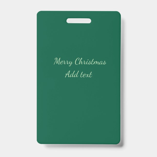 Frohe Weihnachtsgrün schlichte Solo-Hintergrund Ur Ausweis (Vorderseite)