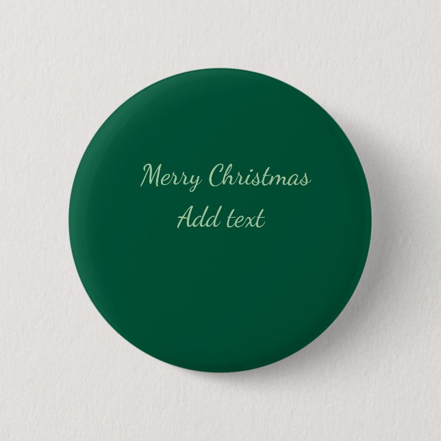 Frohe Weihnachtsgrün schlichte Solo-Hintergrund Ur Button (Vorderseite)