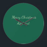 Frohe Weihnachtsgrün schlichte Solo-Hintergrund Ur Große Wanduhr<br><div class="desc">Entwurf</div>
