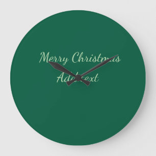 Frohe Weihnachtsgrün schlichte Solo-Hintergrund Ur Große Wanduhr