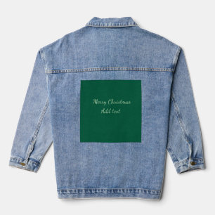 Frohe Weihnachtsgrün schlichte Solo-Hintergrund Ur Jeansjacke