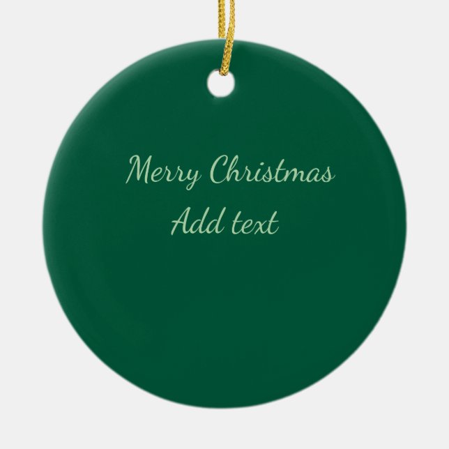 Frohe Weihnachtsgrün schlichte Solo-Hintergrund Ur Keramik Ornament (Vorne)