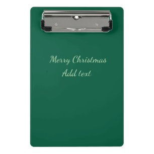 Frohe Weihnachtsgrün schlichte Solo-Hintergrund Ur Mini Klemmbrett