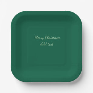 Frohe Weihnachtsgrün schlichte Solo-Hintergrund Ur Pappteller