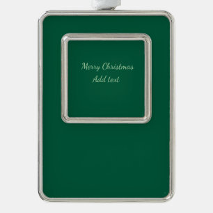 Frohe Weihnachtsgrün schlichte Solo-Hintergrund Ur Rahmen-Ornament Silber