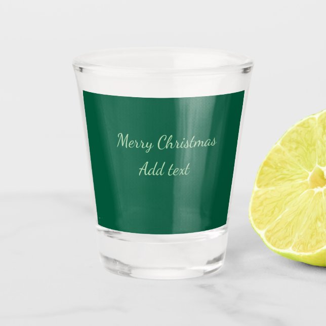 Frohe Weihnachtsgrün schlichte Solo-Hintergrund Ur Schnapsglas (Vorderseite)