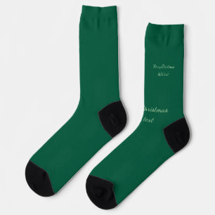Frohe Weihnachtsgrün schlichte Solo-Hintergrund Ur Socken