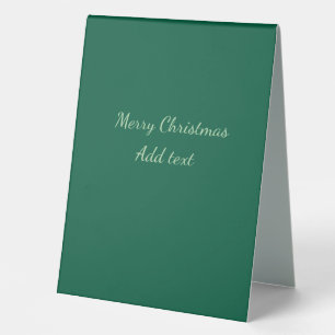 Frohe Weihnachtsgrün schlichte Solo-Hintergrund Ur Tischaufsteller