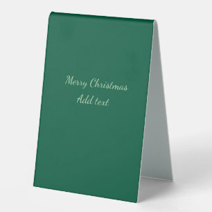 Frohe Weihnachtsgrün schlichte Solo-Hintergrund Ur Tischaufsteller