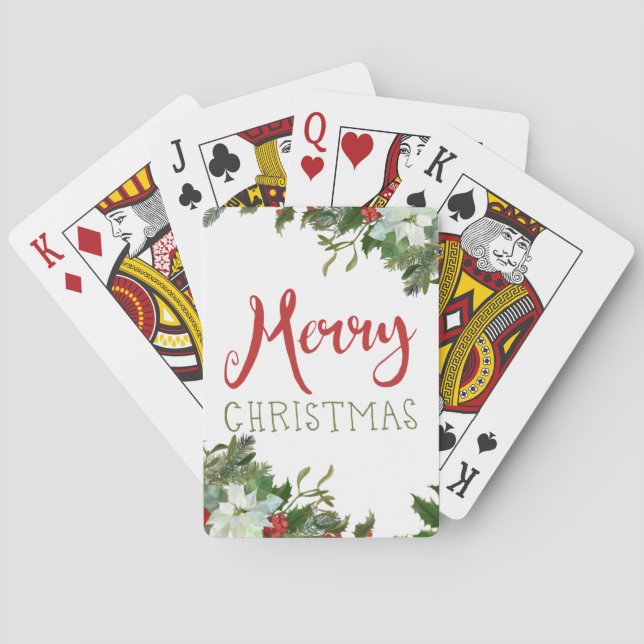 Frohe Weihnachtsgrün Spielkarten (Rückseite)